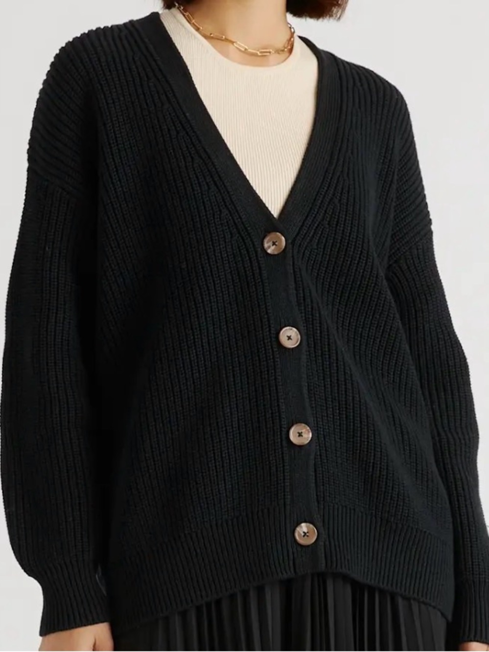 QUINCE 100% Organic Cotton Oversized Boyfriend Cardigan - Excellent Condition
